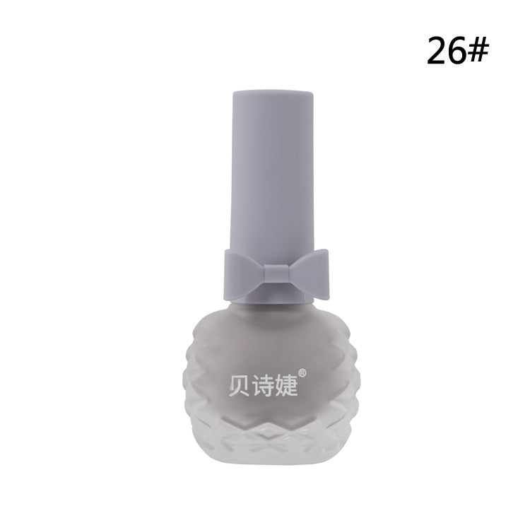 Dongbei Shijie frosted matte ប្រាំពីរថ្ងៃ លាបពណ៌ក្រចកដែលមិនជ្រាបទឹក ជាប់បានយូរ plum ពណ៌សិស្សធ្វើឱ្យក្រចកធ្វើឱ្យស្អាត