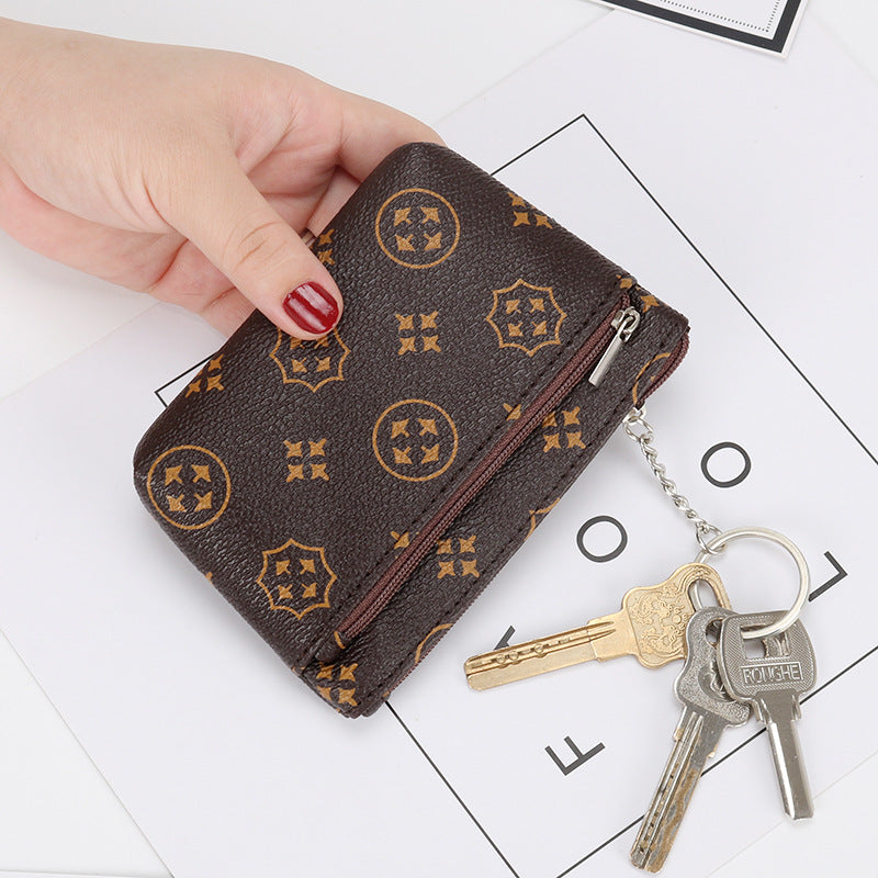 European and American coin purse multifunctional ladies zipper bag business card holder mini short handbag key bag small wallet female 