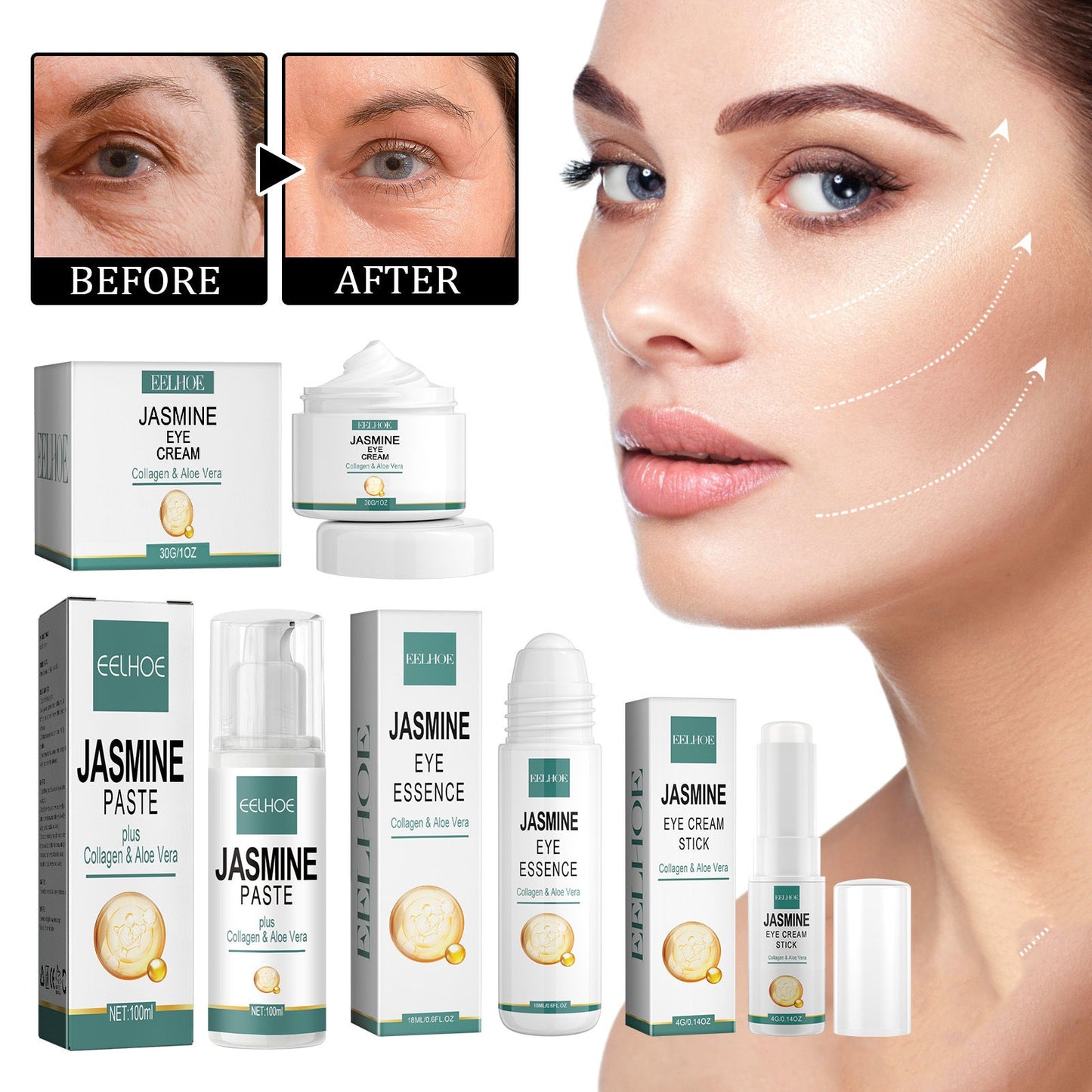 EELHOE anti-aging eye series deeply moisturizes and smoothes eye bags, protects the eye area and anti-aging eye cream series 