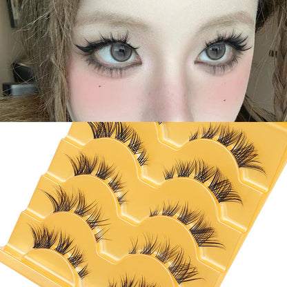 DINGSEN false eyelashes factory cross-border supply oblique flying fox eyelashes 5 pairs of segmented self-grafted eyelashes