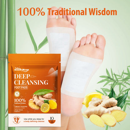 South Moon Ginger Cleansing Foot Patch ជួយបន្ធូរអារម្មណ៍ និងធ្វើអោយគុណភាពនៃការគេងលក់ស្រួល 