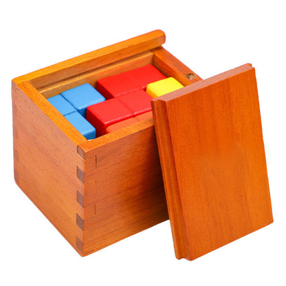 Wooden Pandora's Box Toy Children's Educational Ring Unlocking Exercise Spatial Thinking Ability Building Block Toy