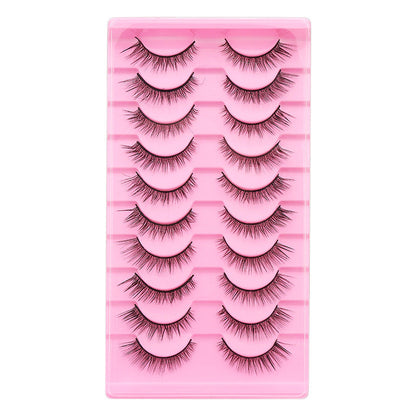 Dingsen cross-border false eyelashes factory 10 pairs of false eyelashes L natural thick curl