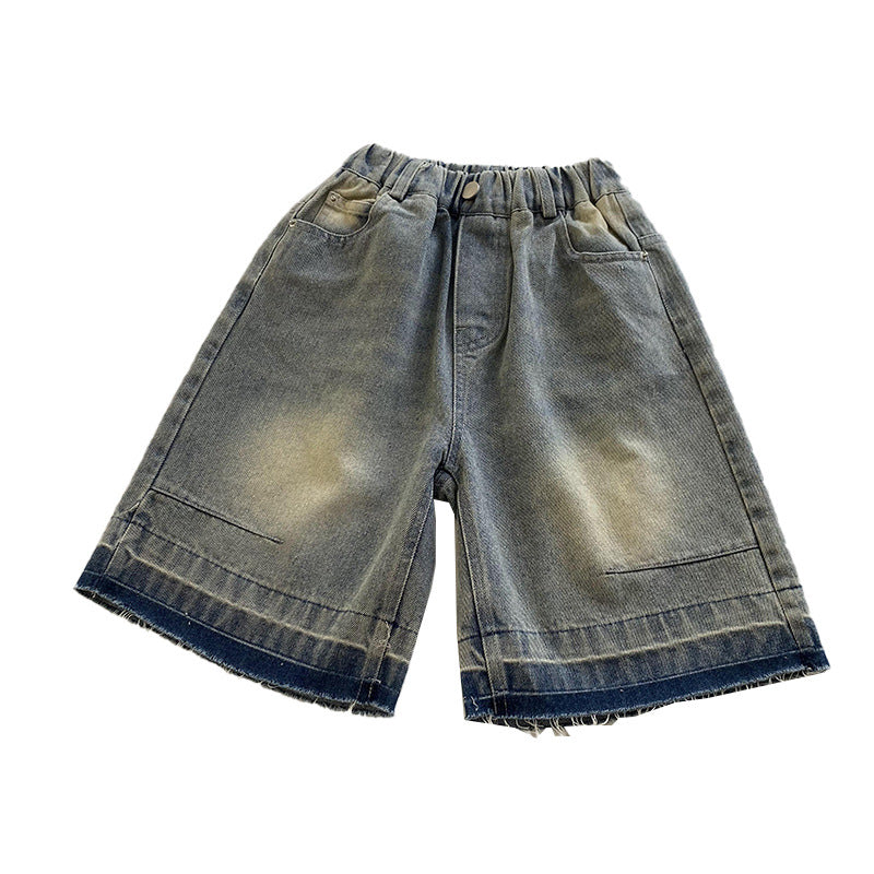 Children's denim shorts boys summer pants baby casual shorts summer new boys breathable straight pants