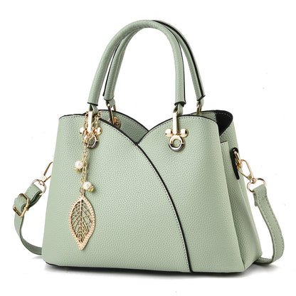 2024 new style ladies' bags, fashionable and versatile, trendy solid color stitching, soft leather handbag, messenger bag 