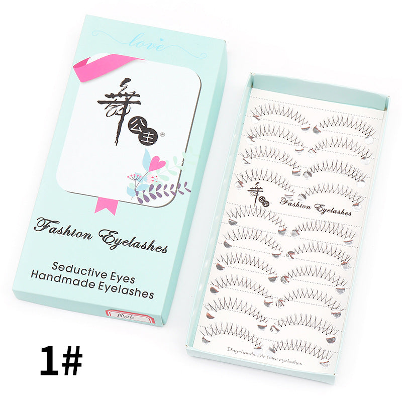 Dancing Princess False Eyelashes Factory Cross-border Supply Sharpened Eyelashes Women 10 Pairs Natural Style One-piece Eyelashes