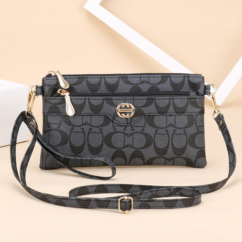 2024 New Japanese and Korean Style Shoulder Bag Fashionable All-match Crossbody Bag Women's Small Square Bag Simple Clutch Bag Mobile Phone Bag 