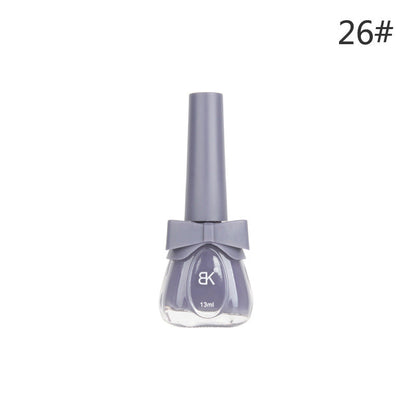 BK new bow seven-day water-based nail polish pure color free baking summer net red white macaron 13ml 