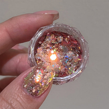 Glitter sequins nail accessories laser fantasy color large patch bright warm elf fairy eye nail art sequins wholesale 