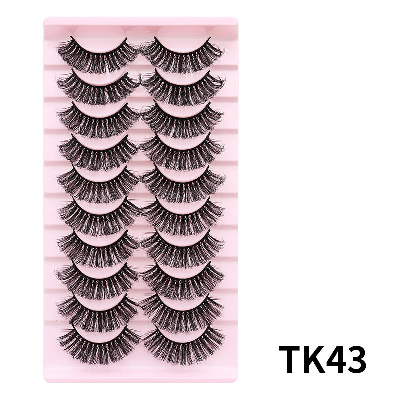 DINGSEN false eyelashes factory cross-border stable supply 10 pairs of DD holiday eyelashes Russian curling set