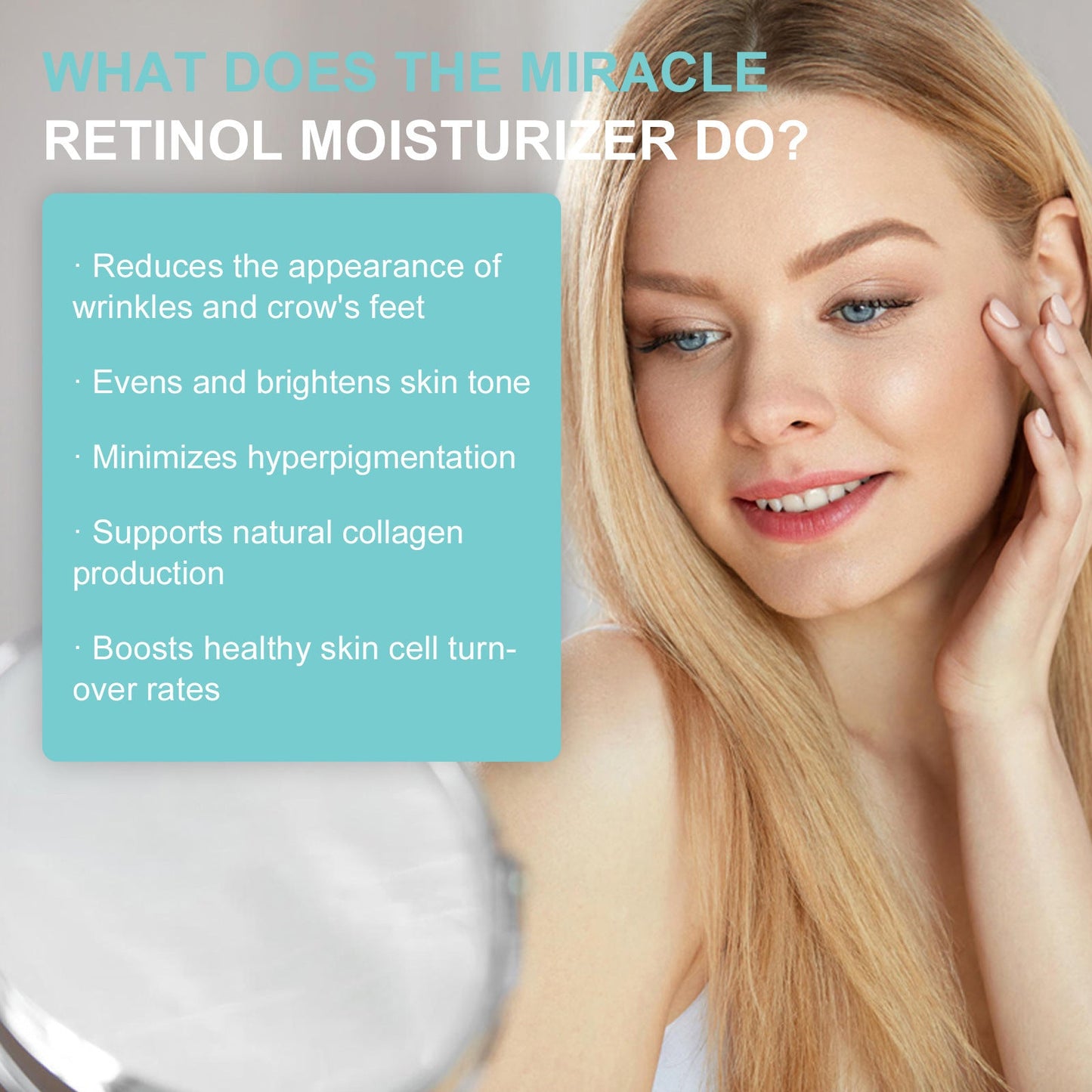 Hoygi Retinol Moisturizing Cream ជួយបន្តឹងស្បែកមុខ បង្រួមរន្ធរោម ផ្តល់សំណើម ផ្តល់សំណើម ប្រឆាំងភាពជ្រីវជ្រួញ 