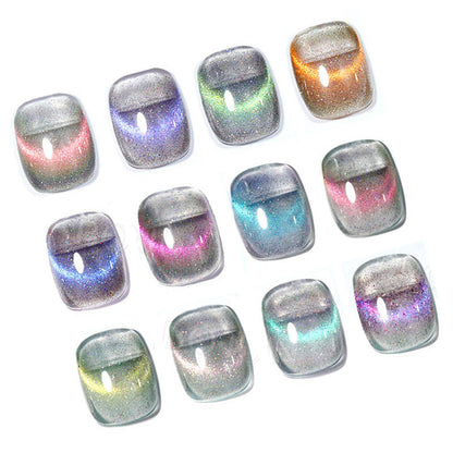 Cross-border special 2023 new dynamic diamond cat's eye nail polish gel autumn and winter whitening crystal cat's eye phototherapy gel