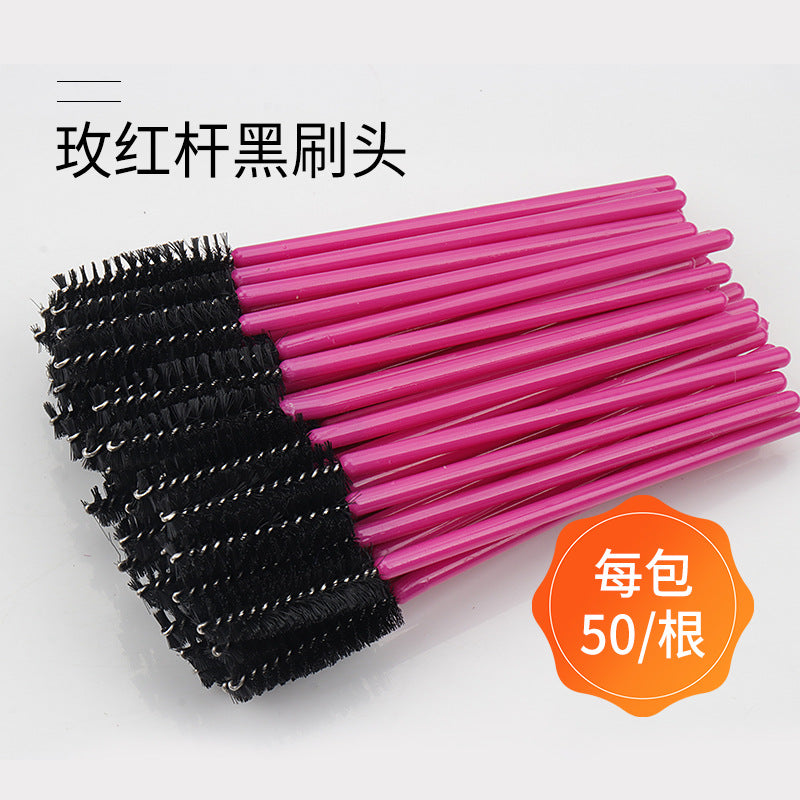 Disposable portable nylon eyelash brush eyelash curling comb powder rod rose red rod makeup brush eyebrow comb