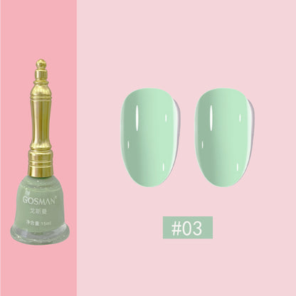 Gosman's new small bell nail polish is long-lasting and can't be torn off. It doesn't need to be baked and quick-drying. The factory wholesales the nail polish.