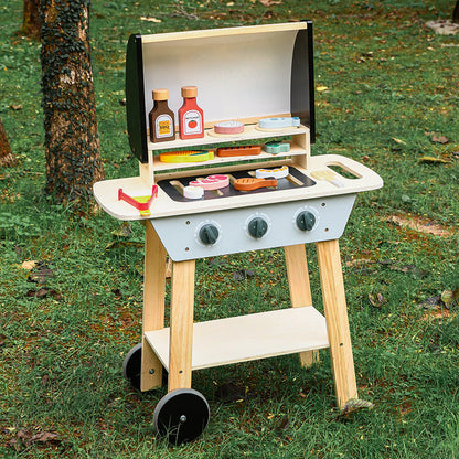 Cross-border children's wooden simulation barbecue grill early education educational kitchen party boys and girls fun house toys