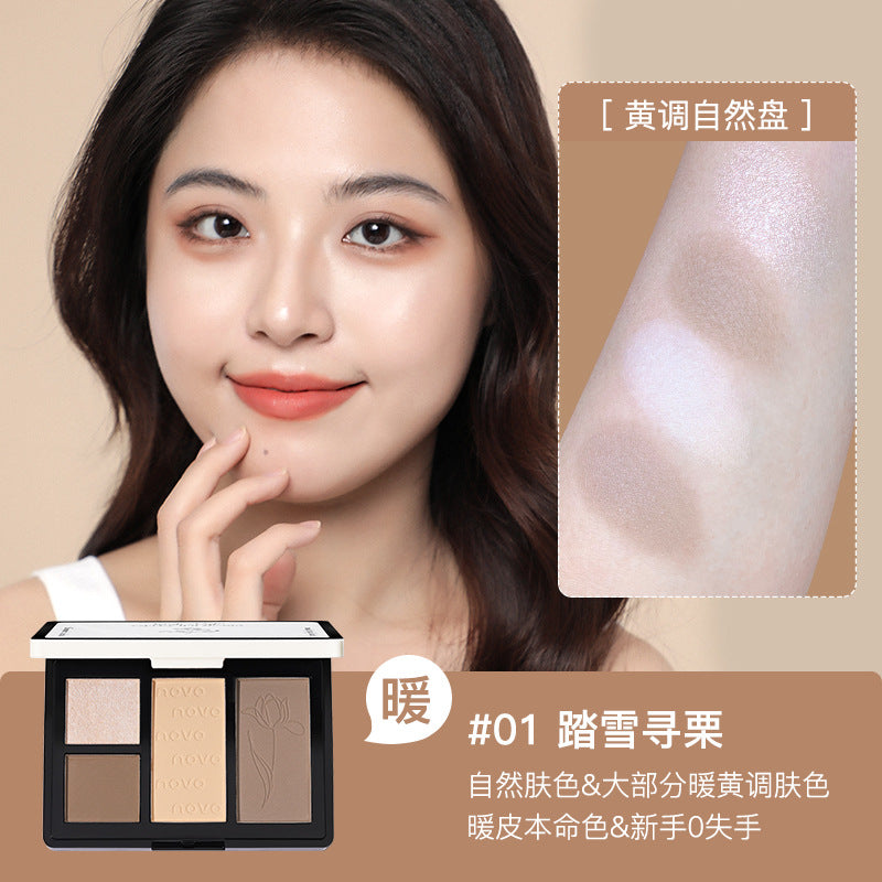 NOVO floating light phantom repair face palette brightens matte pearlescent glitter nose shadow shadow highlight repair face palette all-in-one