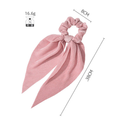 Factory direct sales, cross-border hot selling, wrinkled ribbon hair ring, Korean style, simple solid color hair band hair accessories