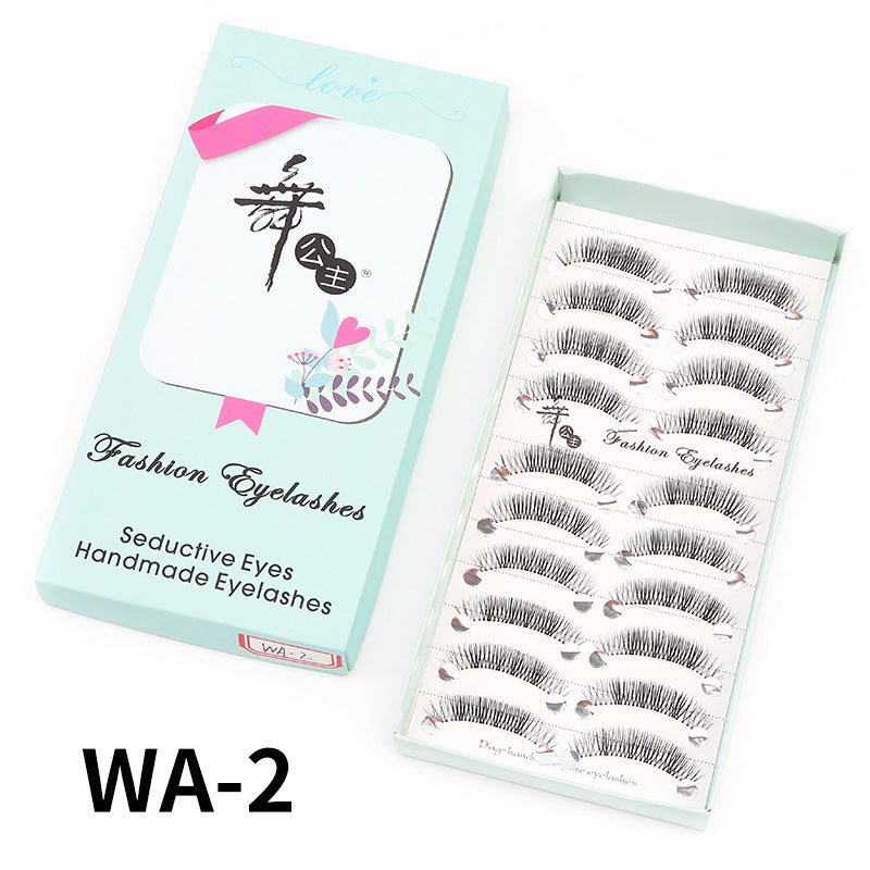 Dancing Princess False Eyelashes Factory Cross-border Supply Sharpened Eyelashes Women 10 Pairs Natural Style One-piece Eyelashes