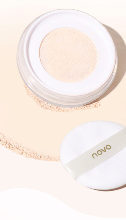 NOVO soft mist rejuvenating two-layer air cushion cream + makeup setting powder two-in-one concealer soft focus micro-translucent silk mist setting makeup 