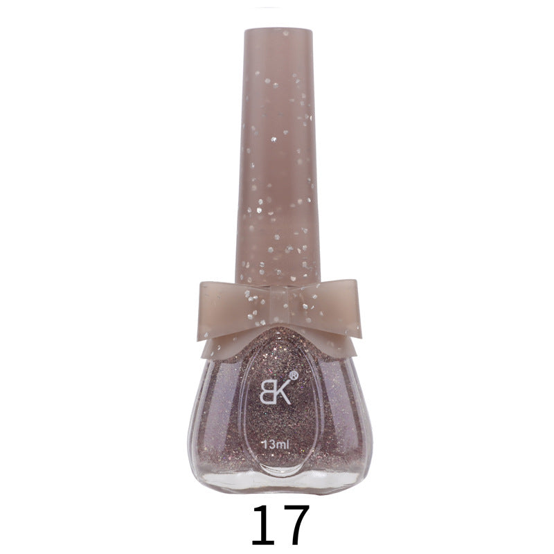 BK new 18-color seven-day water-based nail polish pure color no-bake autumn and winter style net red white macaron 13ml