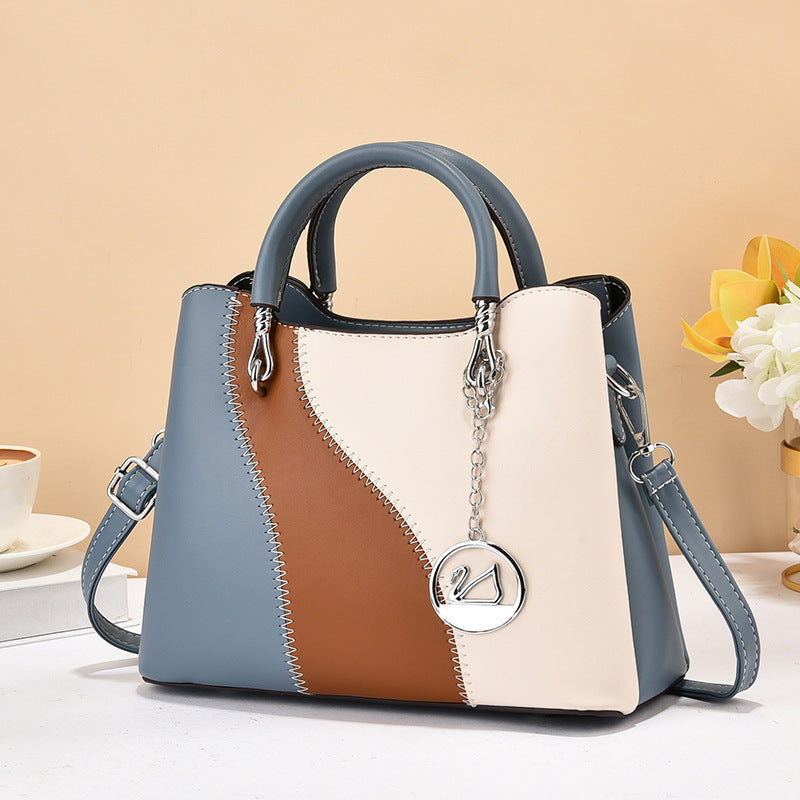 2024 autumn and winter new style bags for women color matching handbags large capacity trendy fashion shoulder messenger bag one piece 