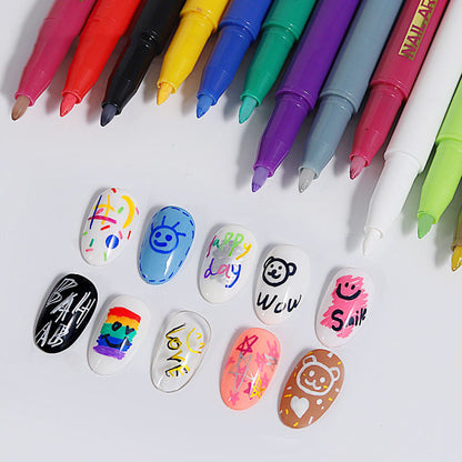 Cross-border exclusive new multi-color nail art pen 3D painting pen nail drawing flower graffiti hook line DIY nail art painting pen