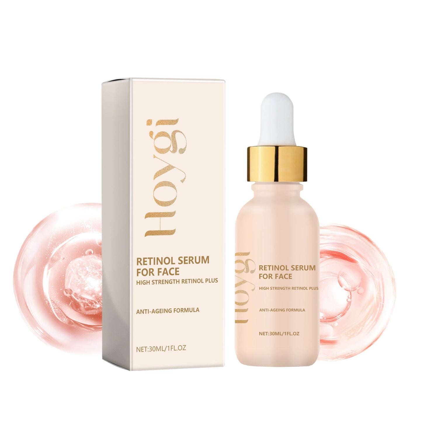 Hoygi Facial Retinol Serum ផ្តល់សំណើម និង បន្តឹងស្បែកមុខ បន្តឹងស្បែកមុខ បន្តឹងស្បែក ប្រឆាំងភាពជ្រីវជ្រួញ 