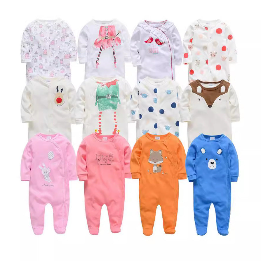 Autumn baby clothes, cartoon baby romper, long-sleeved casual baby jumpsuit, cross-border manufacturers