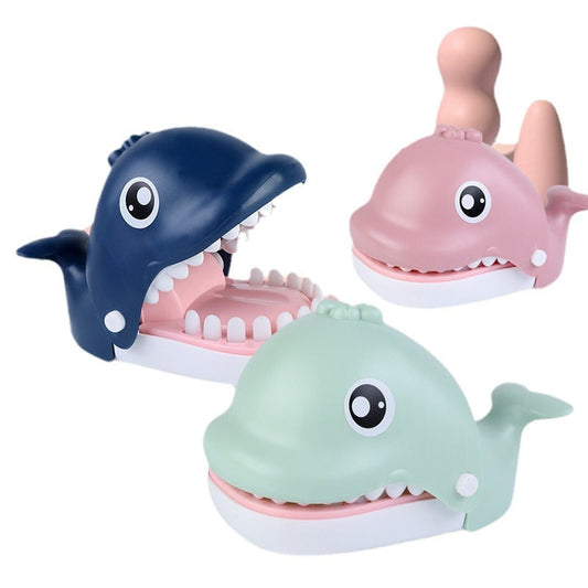 Douyin bite hand whale lucky dog dolphin tooth extraction tiger dog tabletop game parent-child interactive trick toy festival