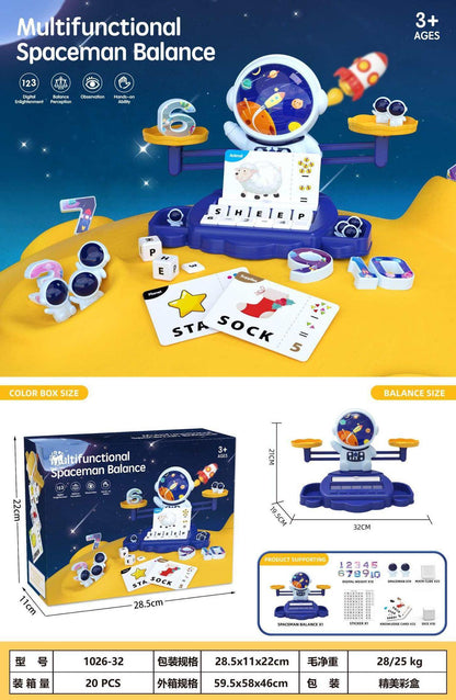 Cross-border astronaut balance toy children's arithmetic addition and subtraction mathematics teaching aids astronaut balance scale toy