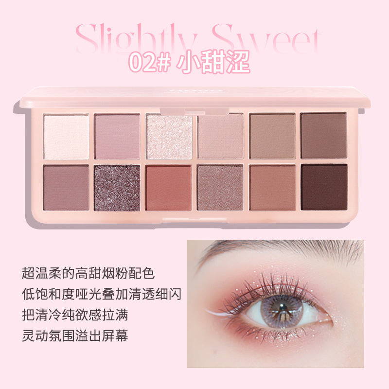 NOVO Zhao Zhao Xingye twelve color eye shadow smoky pure desire ins student party earth color pearl high value wholesale 