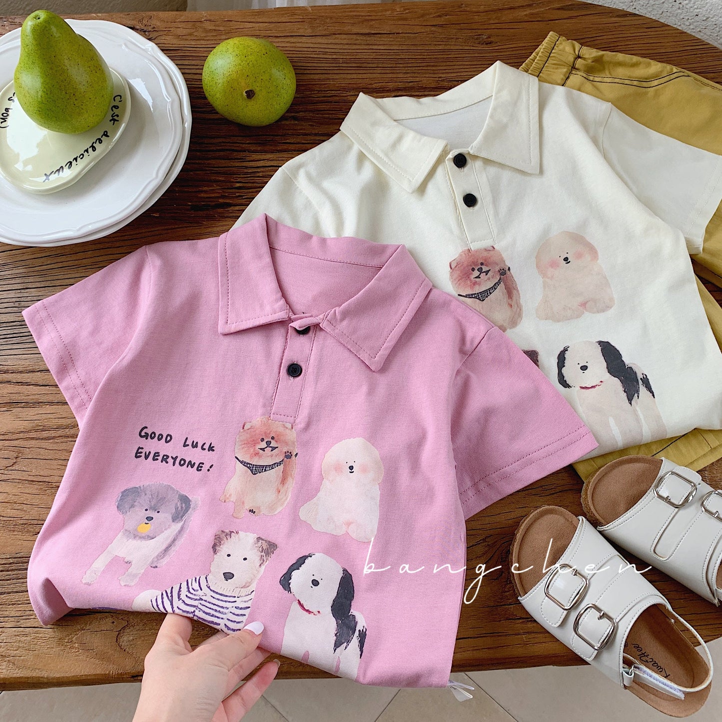 Children's T-shirt Bangcheng 2024 summer digital printing short-sleeved new children's clothing animal POLO shirt boy top G0151