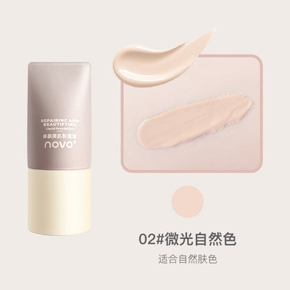 Makeup NOVO Beauty Cream Skin Nourishing New Liquid Foundation Concealer Moisturizing Oil ជាប់បានយូរ ប្រឆាំងញើស មិនរលុប 