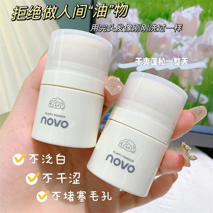 NOVO fluffy hairline powder ត្រូវតែមានសម្រាប់អ្នកខ្ជិលដែលមានក្បាលប្រេងធម្មជាតិ fluffy oil-control no-wash spray ផ្តល់ភាពស្រស់ស្រាយ និងងាយស្រួលសម្រាប់ការផាត់មុខ។ 