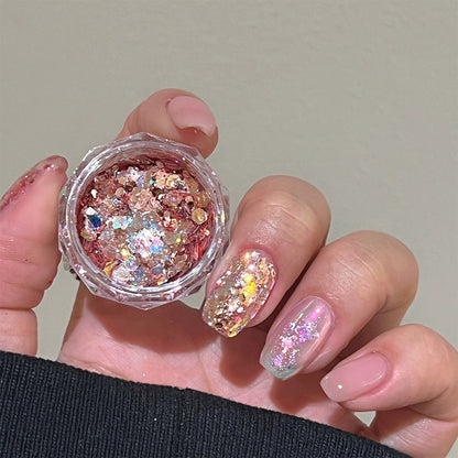 Glitter sequins nail accessories laser fantasy color large patch bright warm elf fairy eye nail art sequins wholesale 