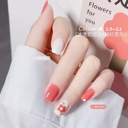 Water-based nail polish, no baking, quick drying, long-lasting, non-peelable, bell autumn and winter transparent nude jelly nail polish for nail salon