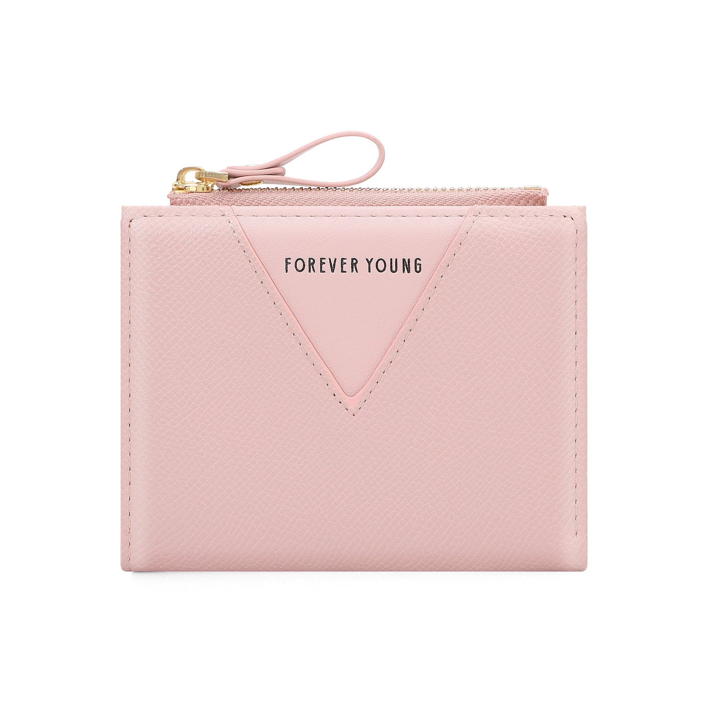 forever young wallet women's short two-fold multi-card slot coin purse fashionable Korean version high-end card bag 