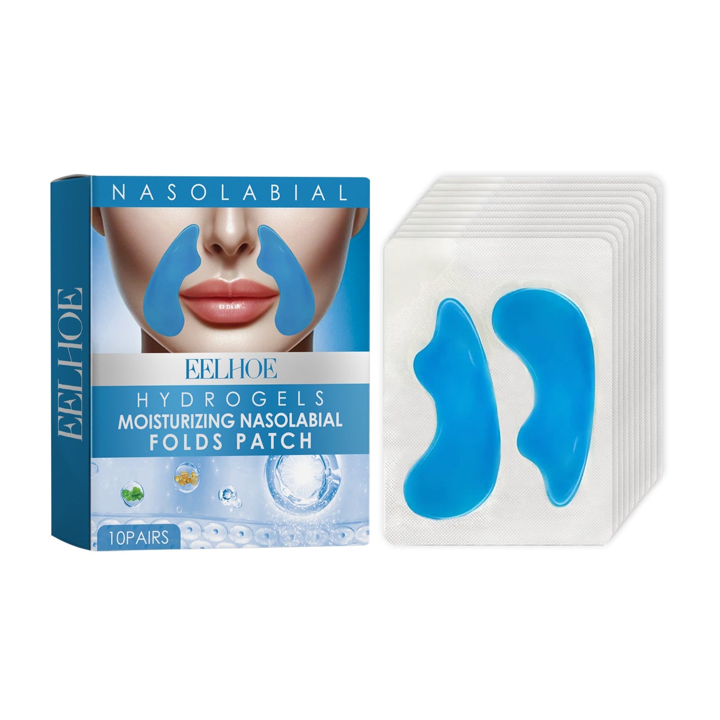 EELHOE collagen nasolabial fold patch lightens nasolabial folds, lifts and tightens facial skin, hydrates and moisturizes 