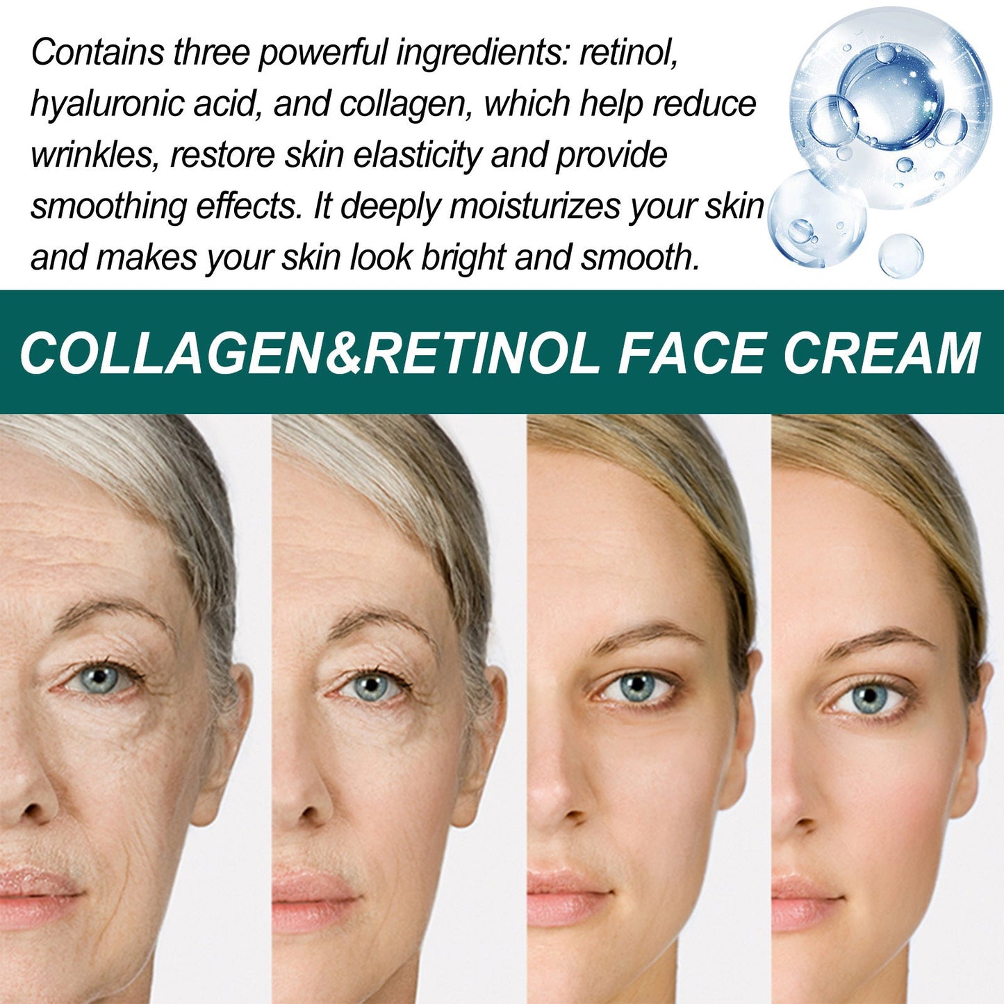 Hoygi Collagen Retinol Facial Moisturizer Lightens Fine Lines, Hydrates, Anti-Wrinkle, Firms Skin 