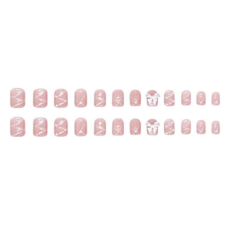 Wearable nails medium and long 2024 new colorful internet celebrity nail stickers removable nail art finished wearable nail pieces