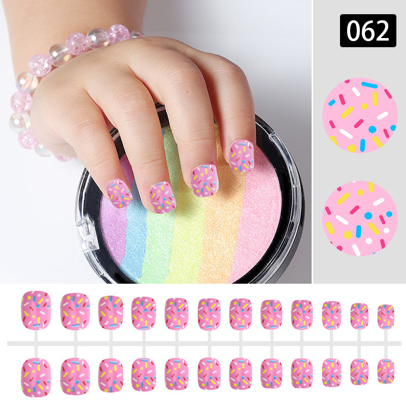 Nail art children's nails cute wearable nails nails children's false nails strip nails finished nails