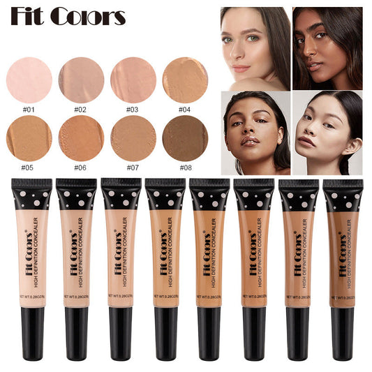 Fit Colors 8-Color Tube Concealer Concealer Repair Nourishing Foundation គ្របដណ្តប់រង្វង់ខ្មៅ និងស្នាមមុនឆ្លងព្រំដែន