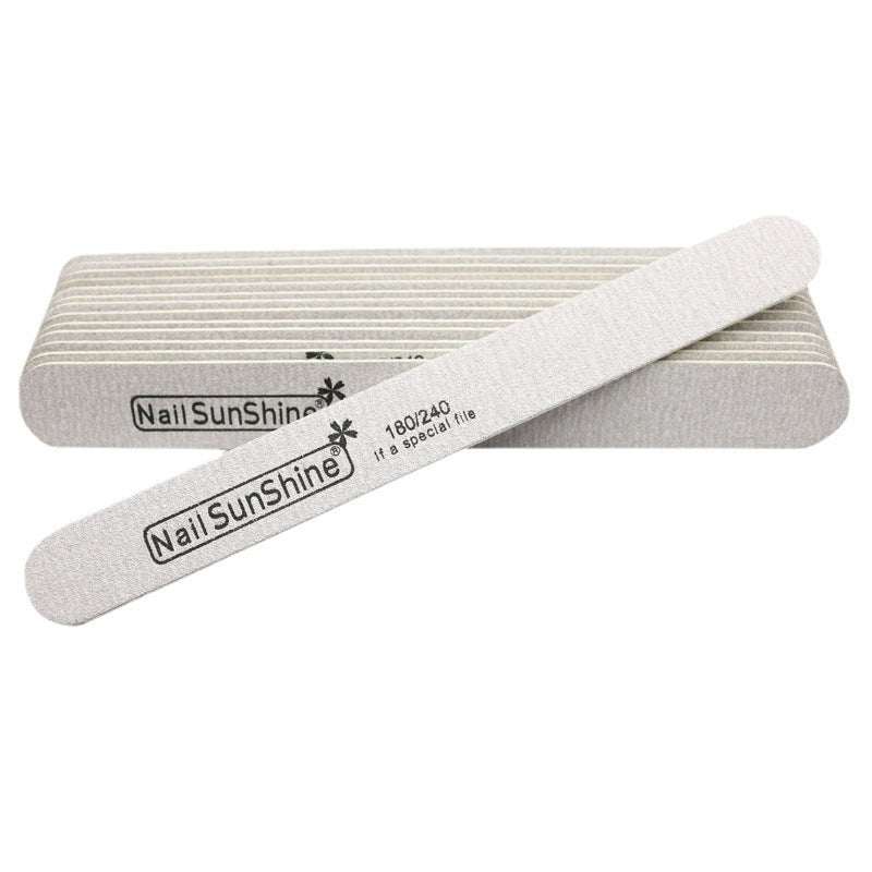 High-grade wood chip nail file gray and white two-sided polishing strip 180/240 thickened wood chip rubbing nailsunshine