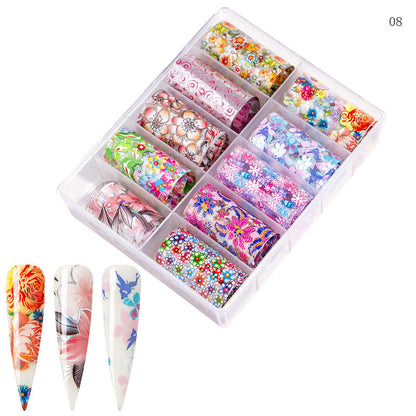 Zhifei's new Christmas Halloween starry sky paper flower leopard starry sky candy nail art transfer paper wholesale nail art