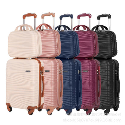 Cross-border abs three-piece suitcase for boarding, gift travel, universal wheel trolley case, spot password box, waterproof 