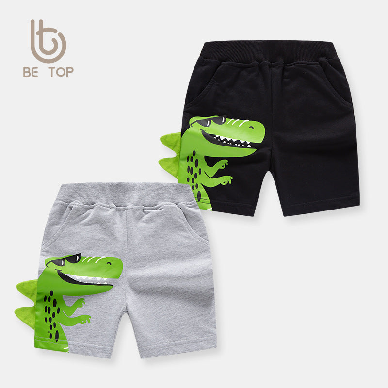 2024 new children's shorts cartoon dinosaur boy shorts sports pants summer children's clothing wholesale one piece drop shipping