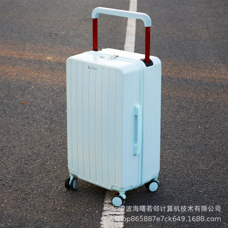 2024 new style center wide trolley suitcase for women large capacity password travel suitcase universal wheel net celebrity trolley case