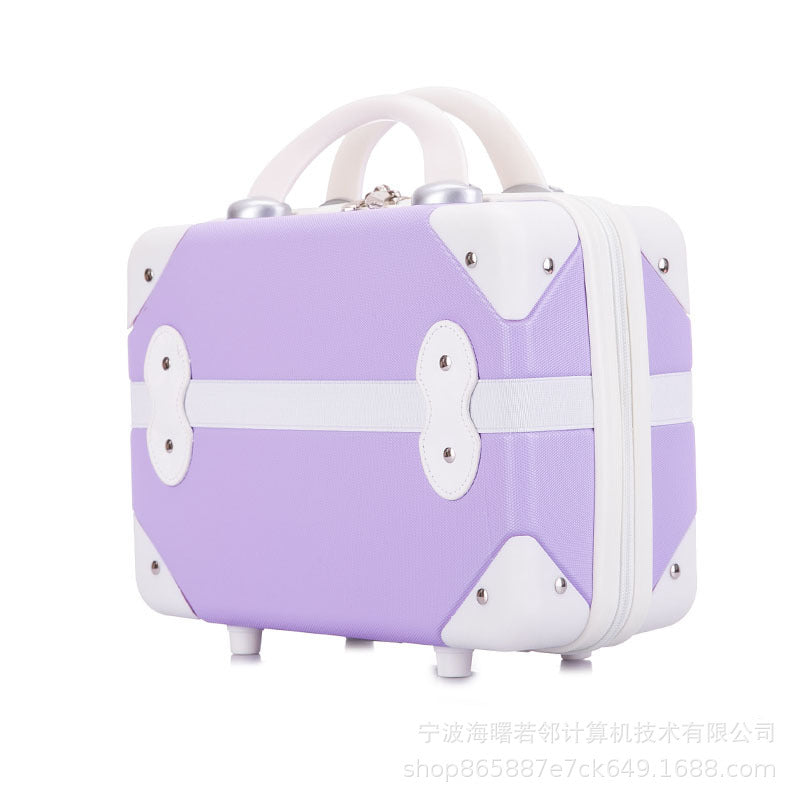 Retro mini suitcase 14-inch cosmetic case wedding dowry travel small box bag cosmetic boarding suitcase for women 