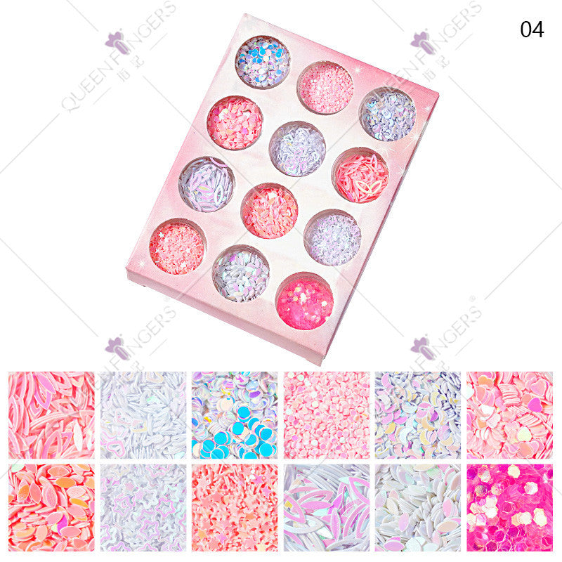 Zhifei nail art sequins net red eye makeup sequins stickers pony soft girl girl eye makeup glitter pearl pieces