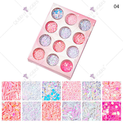 Zhifei nail art sequins net red eye makeup sequins stickers pony soft girl girl eye makeup glitter pearl pieces